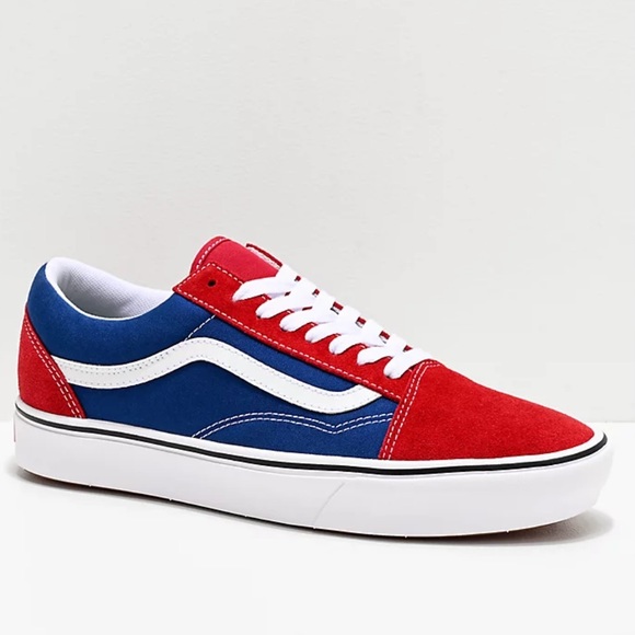 Vans Old Skool Comfycush Red Chili Blue Sneakers - Picture 8 of 11
